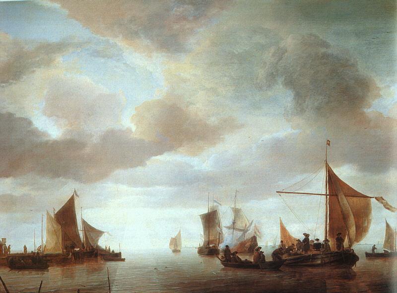 Jan van de Cappelle Ships on a Calm Sea near Land